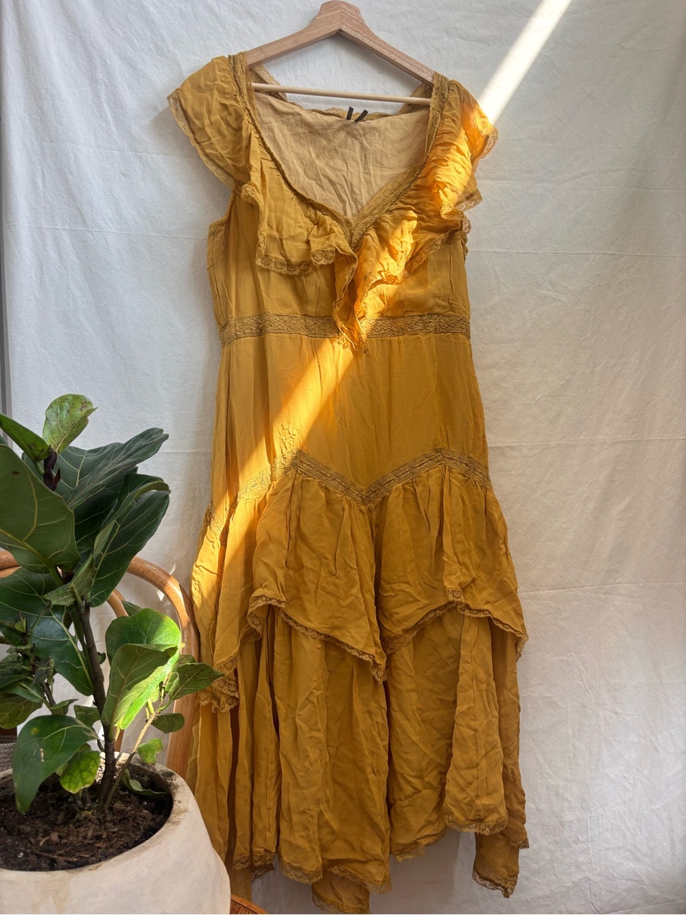 Anthropolgie Ruffled Chiffon Maxi Dress - Women